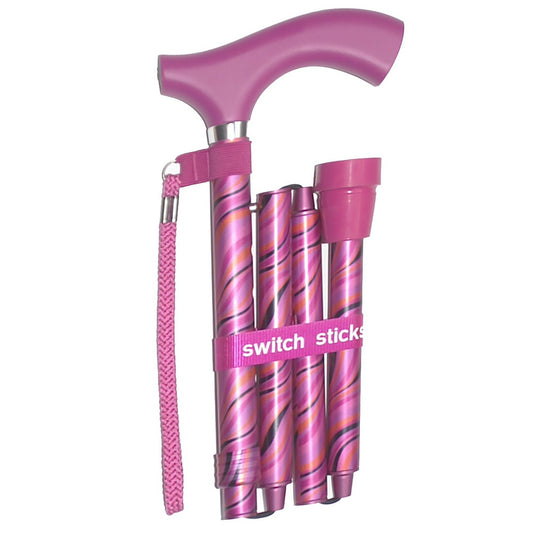 Switch Sticks® Folding Cane, Tango Print, 32 To 37 Inch Height, 1/Ea