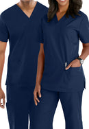 SCRUB TOP, UNISEX, V-NECK, LOWER POCKET, NAVY, LARGE, SOLD AS EACH ENCOMPASS 10000647