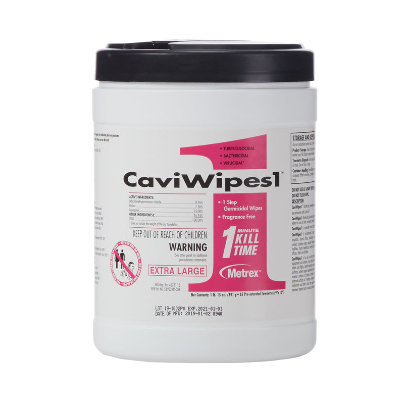 CAVIWIPES1 SURFACE DISINFECTANT, ALCOHOL BASED, NONSTERILE, DISPOSABLE, SOLD AS 780/CASE METREX 13-5150