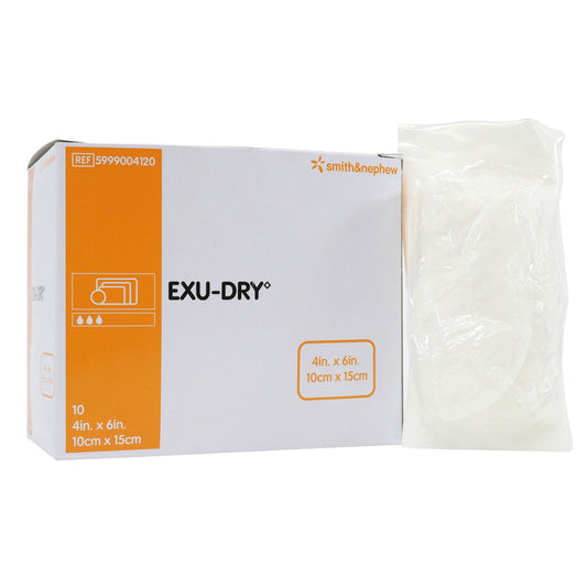 Smith & Nephew Exu-Dry Anti-Shear Super Absorbent Dressing, 4 X 6 Inch, 120/Cs