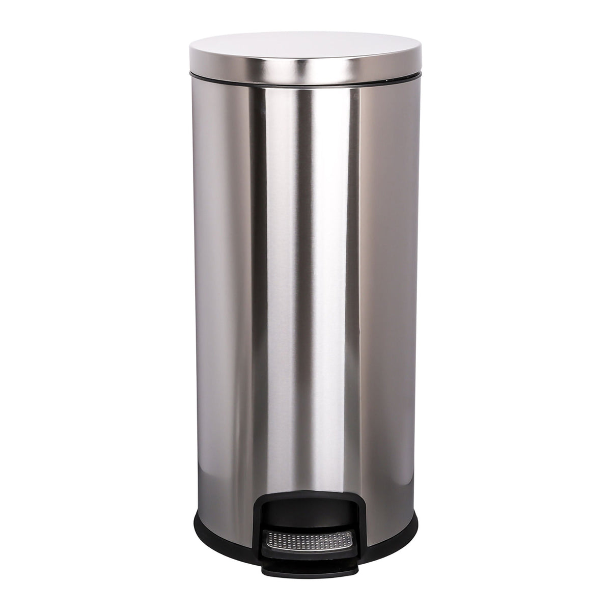 Mckesson Trash Can, Stainless Steel, Round, 8 Gallons, 12 X 26.77 Inch, 1/Cs