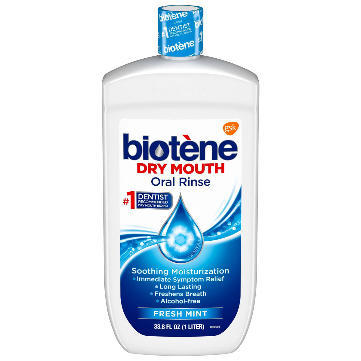 Biotene Dry Mouth Oral Rinse Fresh Mint, 1-Liter Bottle, 1/Ea