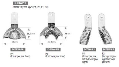 Dental Impression Tray Set, 4 pcs, Partial, TBWPZ4 - Osung USA