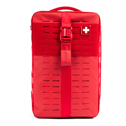 First Aid Kit, Emergency Backpack Red, 1/Ea