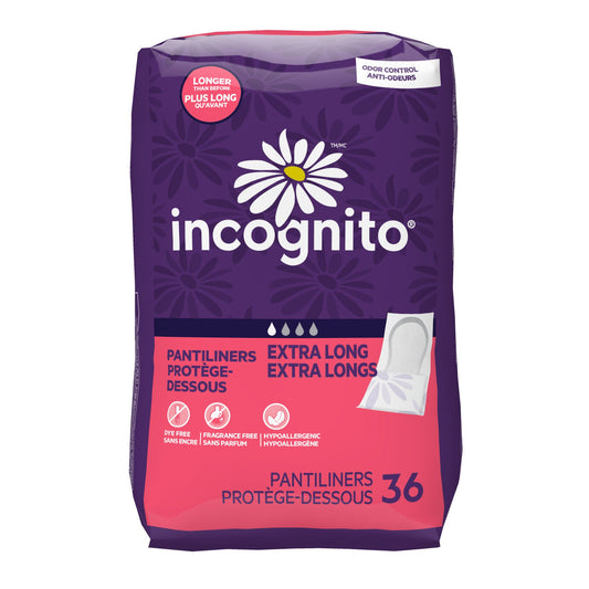 Liner, Panty Incognito Lng (36/Pk 12Pk/Cs), 432/Cs