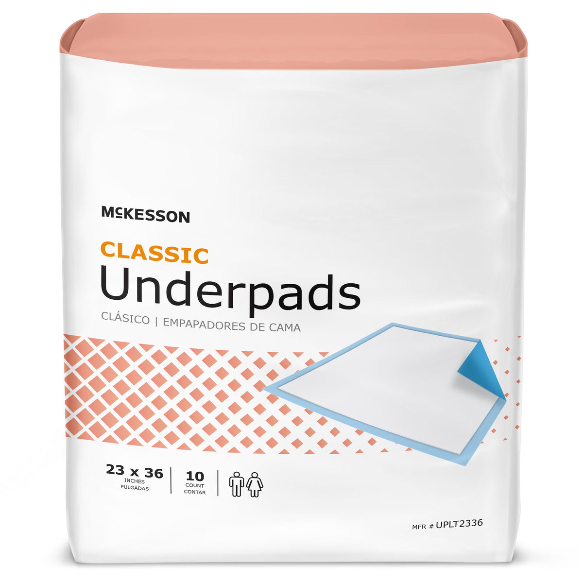McKesson Classic Plus Light Absorbency Underpads, 23 x 36 Inch, 150/CS