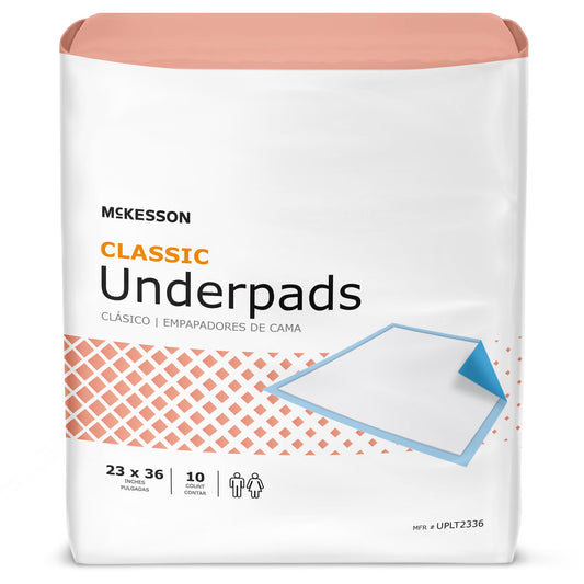 McKesson Classic Plus Light Absorbency Underpads, 23 x 36 Inch, 150/CS