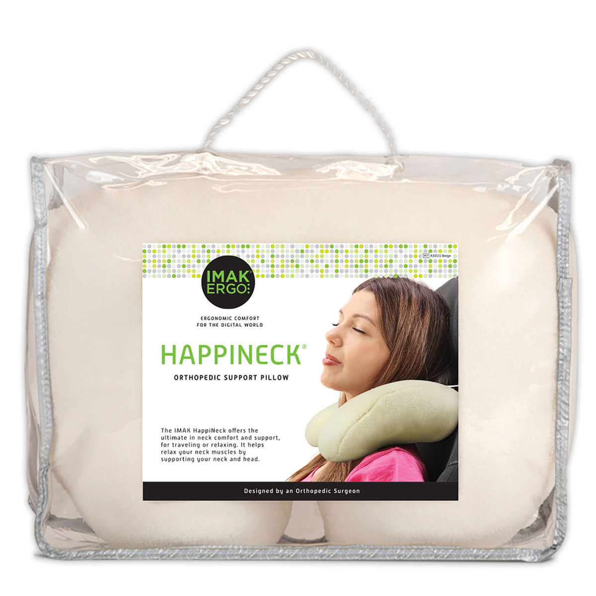 Imak® Ergo Happineck Crescent Neck Pillow, Beige, 1/Ea