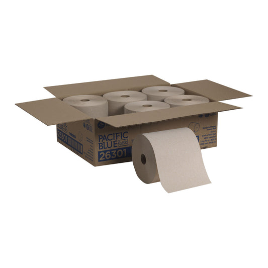 Pacific Blue Basic™ Brown Paper Towel, 7-7/8 Inch X 800 Foot, 6 Rolls Per Case, 6/Cs