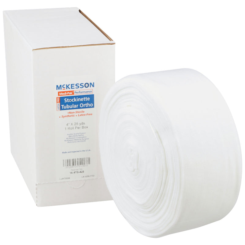 MCKESSON WHITE POLYESTER TUBULAR STOCKINETTE, 4 INCH X 25 YARD, SOLD AS 10/CASE MCKESSON 16-4TS-425