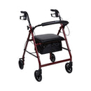 MCKESSON FOLDING ALUMINUM FOUR-WHEEL ROLLATOR, RED, SOLD AS 1/EACH MCKESSON 146-R726RD