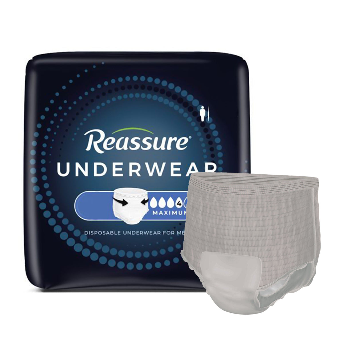 Reassure® Maximum Absorbent Underwear For Men, Heavy Absorbency, 2X-Large, 48/Cs