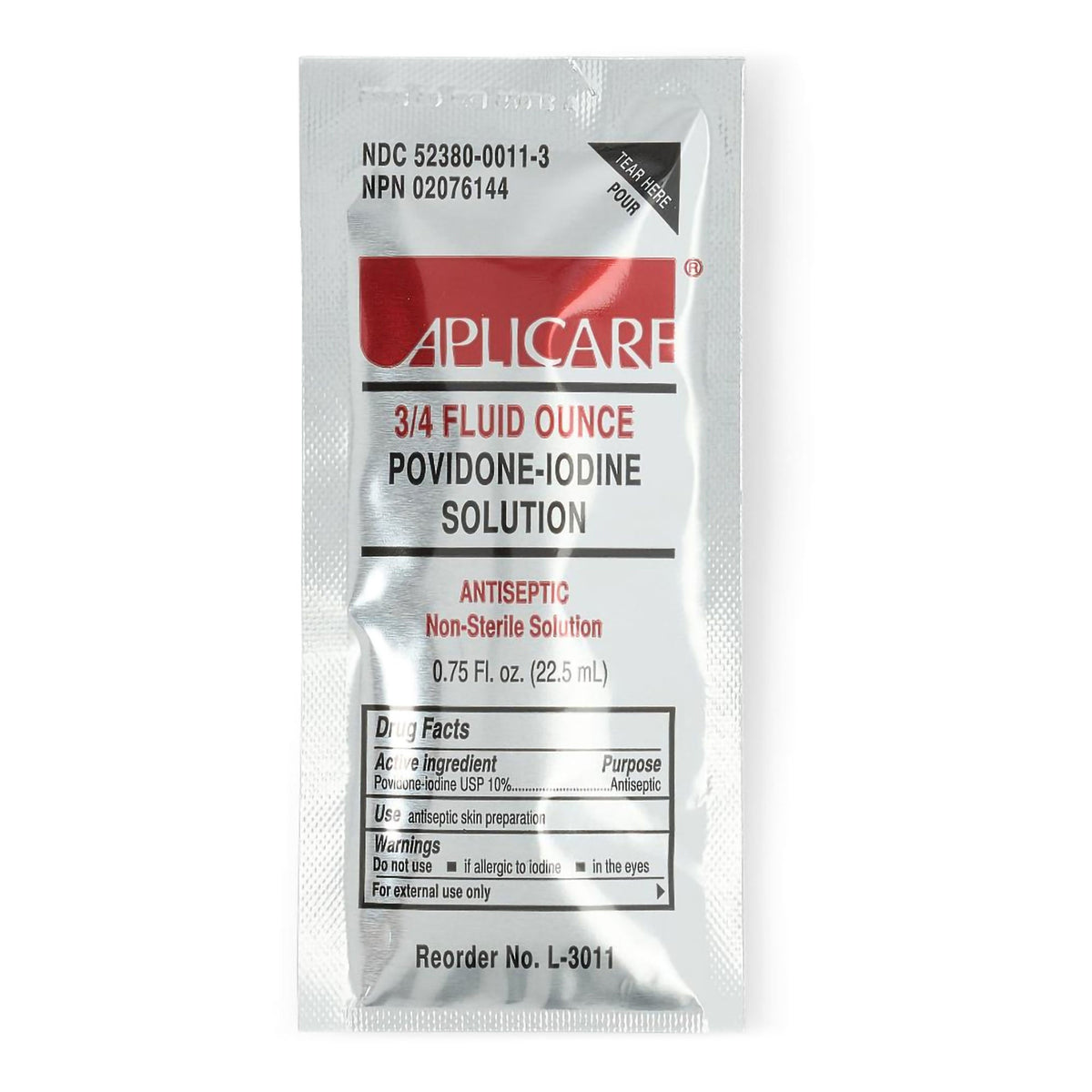 SOLUTION, POVIDONE IODINE POUCH (100/CS), 100/CS