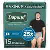 Depend® Fresh Protection™ Men's Maximum Absorbency Underwear, X-Large, 15/PK
