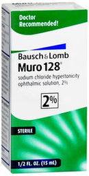 BAUSCH + LOMB MURO 128® SOLUTION 2%, 0.5-OUNCE BOTTLE, SOLD AS 1/EACH BAUSCH 24208027615