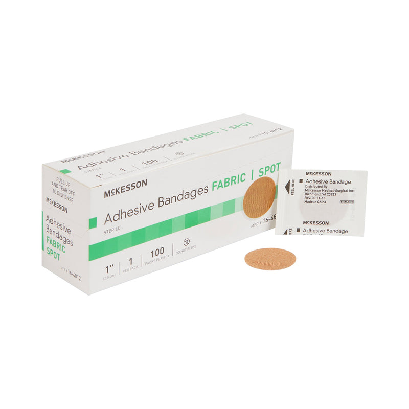 MCKESSON ROUND TAN ADHESIVE SPOT BANDAGE, 1 INCH, SOLD AS 2400/CASE MCKESSON 16-4812