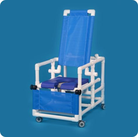Chair/Commode, Shower Reclining Dlx Blu D/S, 1/Ea