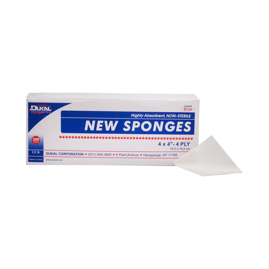 Dukal™ Nonwoven Sponge, 4 X 4 Inch, 4-Ply, 10/Cs