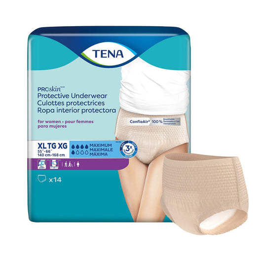 Tena® Proskin™ Maximum Absorbent Underwear For Women, Extra Large, 56/Cs