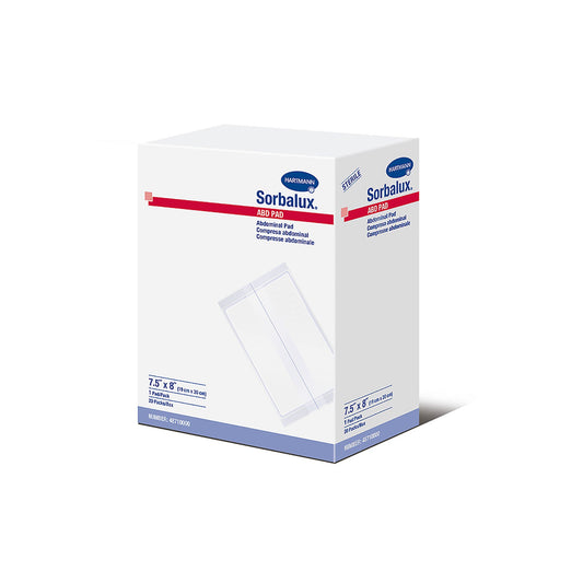 Sorbalux® Abd Sterile Abdominal Pad, 7-1/2 X 8 Inch, 1-Ply, 240/Cs