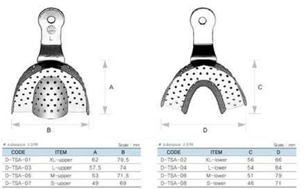 Dental Impression Trays 8 pcs, Regular, S.S. - Osung USA