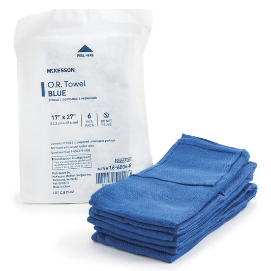 McKesson Sterile Blue O.R. Towel, 17 x 27 Inch, 12/CS