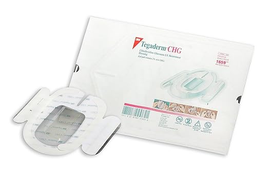 3M™ TEGADERM™ CHG CHLORHEXIDINE GLUCONATE IV SECUREMENT DRESSING. DRESSING IV TEGADERM CHG4X6-1/8 25/BX 4BX/CS, CASE - BriteSources