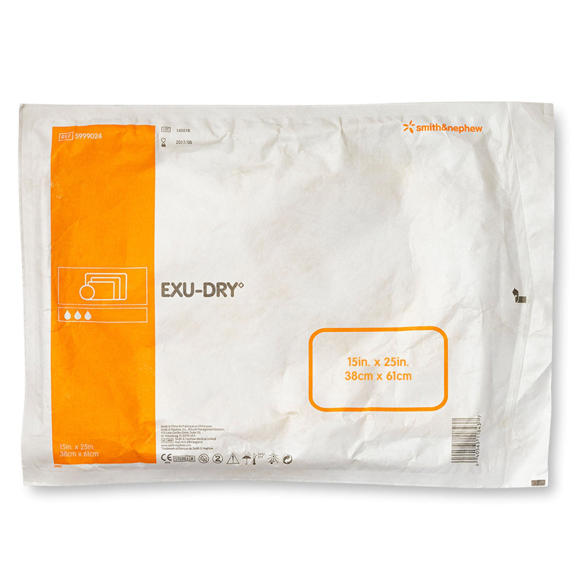 Smith & Nephew Exu-Dry Anti-Shear Super Absorbent Dressing, 15 x 24 Inch, 30/CS