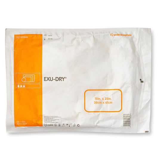 Smith & Nephew Exu-Dry Anti-Shear Super Absorbent Dressing, 15 x 24 Inch, 30/CS