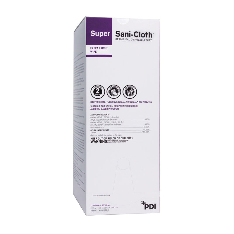SUPER SANI-CLOTH® EXTRA LARGE GERMICIDAL DISINFECTANT WIPES, INDIVIDUAL PACKETS, SOLD AS 50/SLEEVE PROFESSIONAL U87295