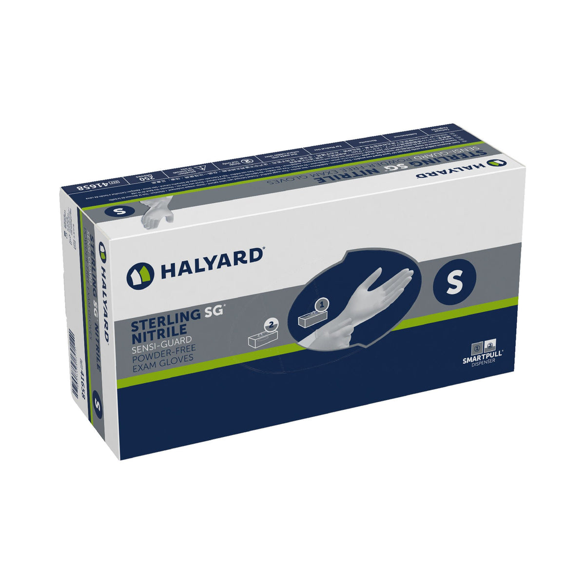 Sterling Sg® Nitrile Exam Glove, Small, Silver, 1/Bx