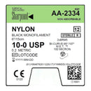 10/0 NYLON SUTURE, BLACK MONO, 6"/15CM, BRM5, 5MM BICURVE, 12/BX, SOLD AS BOX SURGICAL 71