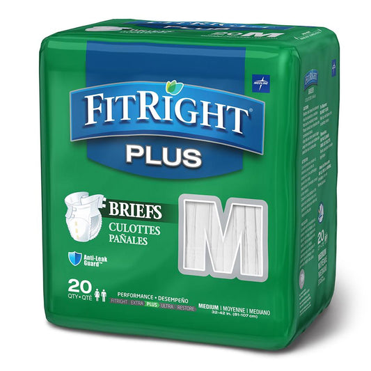 Fitright™ Plus Anti-Leak Guard Briefs, Medium, 20/Bg