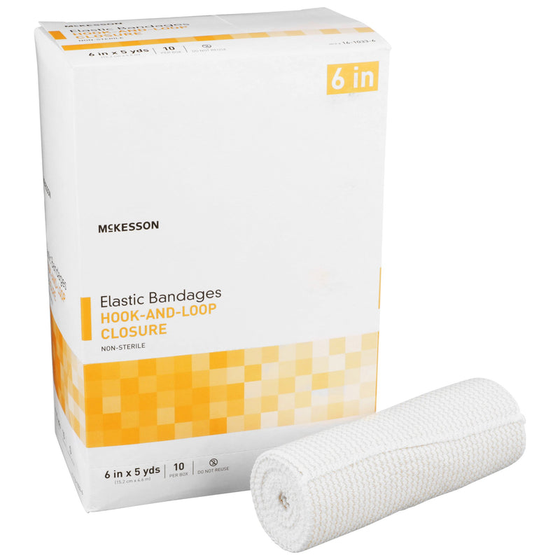 MCKESSON HOOK AND LOOP CLOSURE ELASTIC BANDAGE, 6 INCH X 5 YARD, SOLD AS 50/CASE MCKESSON 16-1033-6