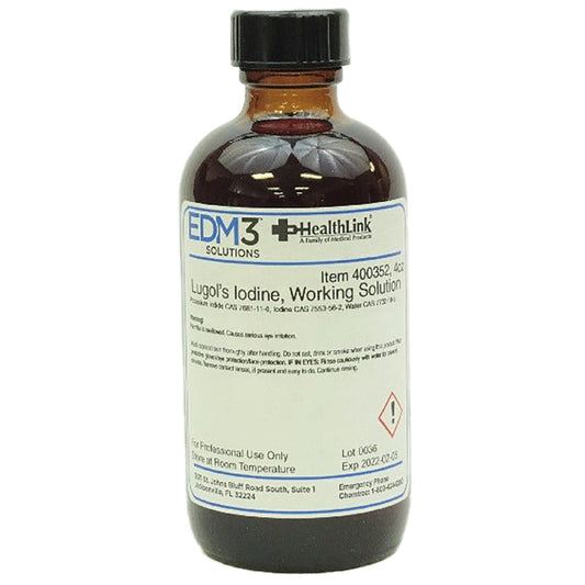 STAIN, LUGOLS IODINE LESS THAN1% 4OZ, 1/EA