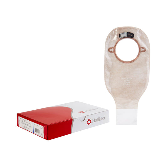 New Image™ 18164 Two-Piece Transparent Ostomy Pouch, Pre-cut to Fit 70 mm, Blue, 10/BX