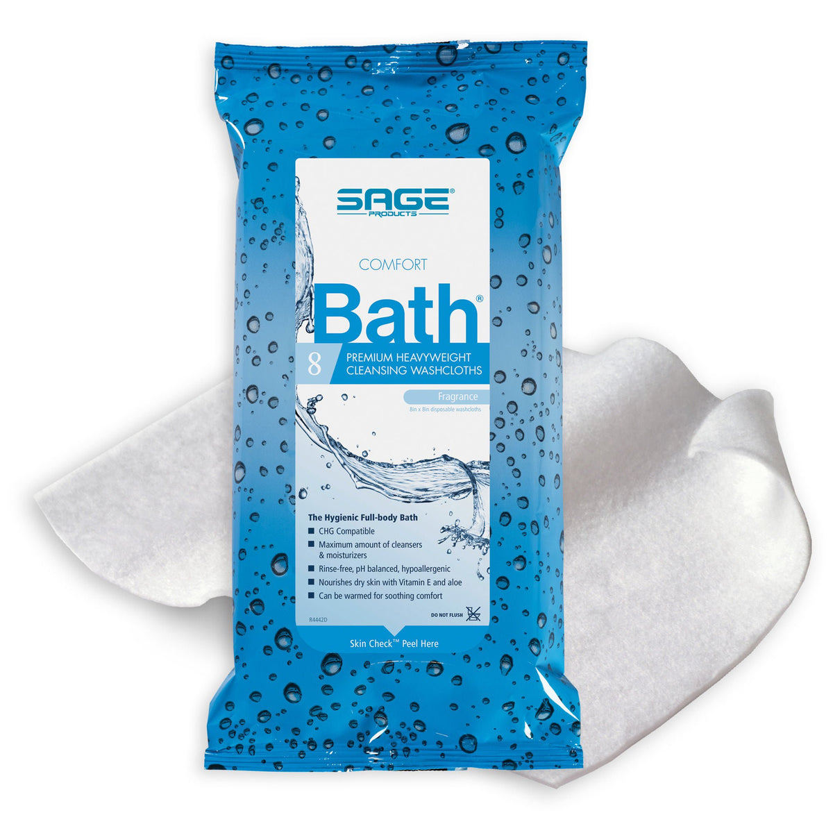 Comfort Bath® Cleansing Washcloths, Heavyweight, Soft Pack, 352/Cs