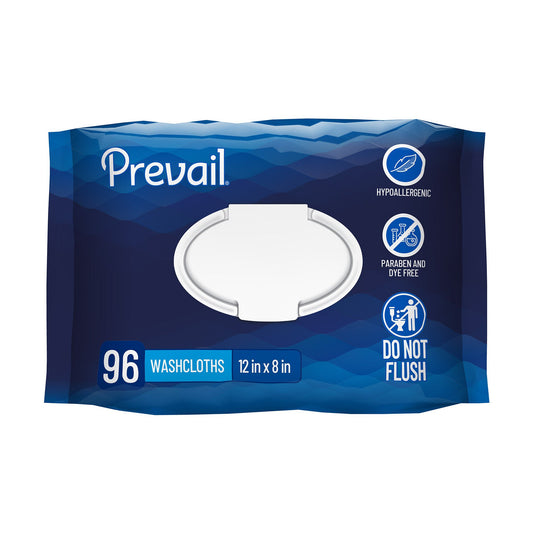 Prevail® Personal Cleansing Wipe, Soft Pack, Aloe, Vitamin E, 8 x 12 Inch, 576/CS