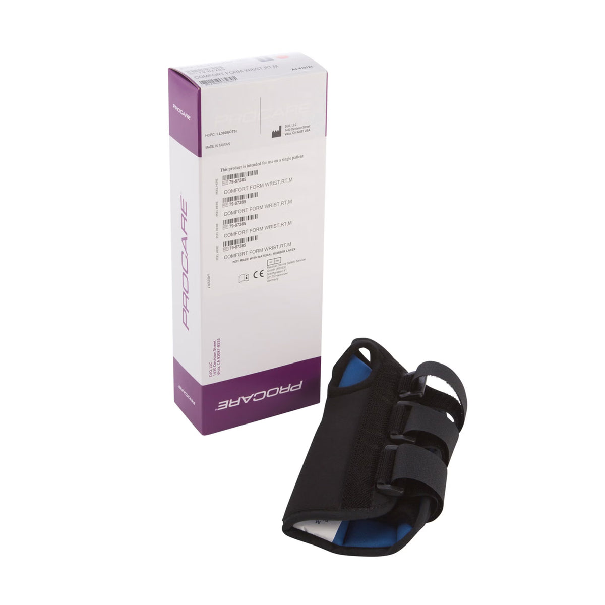 ProCare® ComfortForm™ Wrist Brace with Palmar Stay, Aluminum/Foam/Lycra, Black, 1/EA