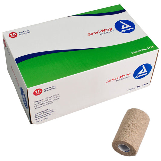 Sensi-Wrap Self-Adherent Closure Cohesive Bandage, 4 Inch X 5 Yard, 18/Cs