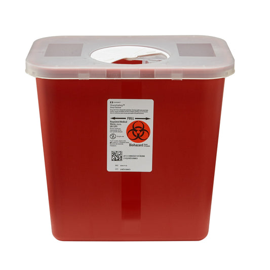 SharpSafety™ Multi-purpose Sharps Container, 2 Gallon, 10.5 x 10 x 7.25 Inch, 20/CS