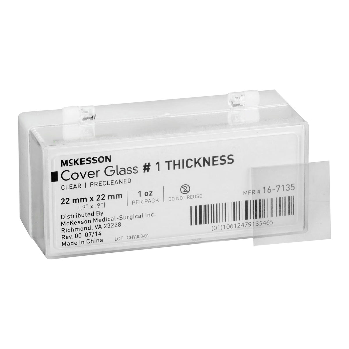 McKesson Cover Glass, 22 x 22 mm, 10/BX