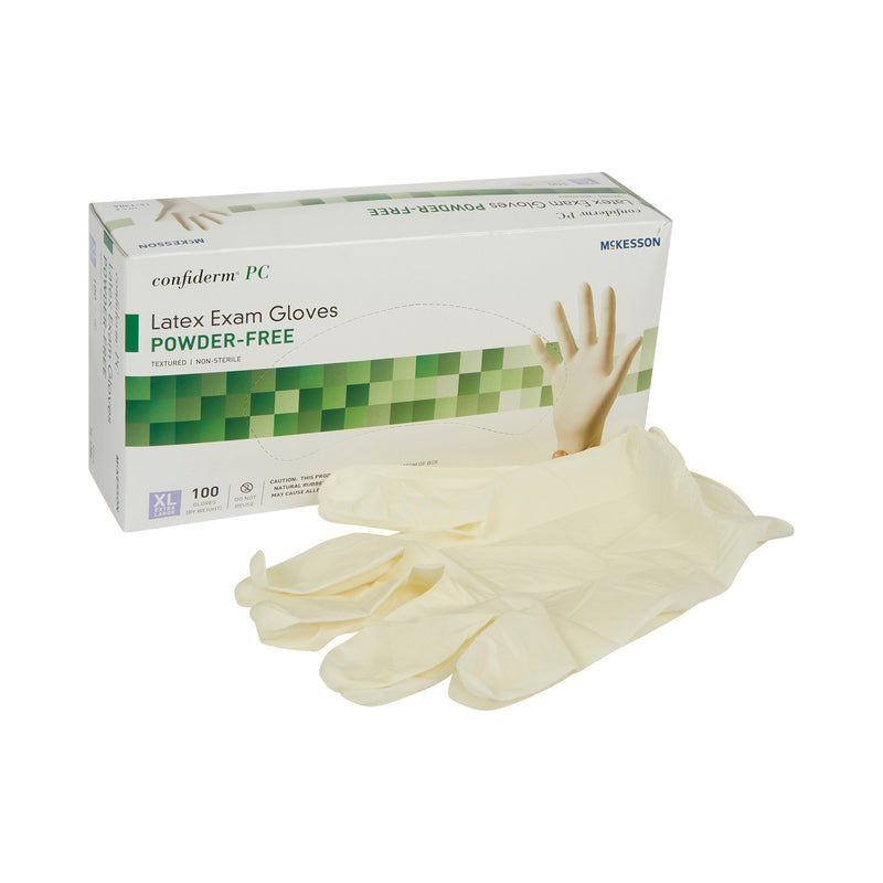 MCKESSON CONFIDERM® LATEX EXAM GLOVE, EXTRA LARGE, IVORY, SOLD AS 1000/CASE MCKESSON 14-1384