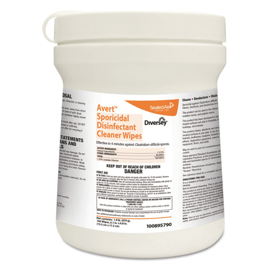 Avert® Sodium Hypochlorite Surface Disinfectant Cleaner Wipes, 1920/Cs
