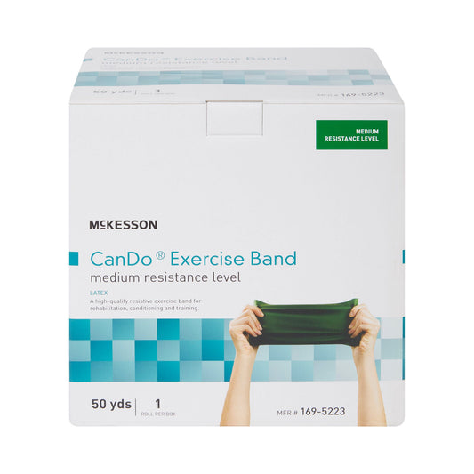 McKesson Exercise Resistance Band, Green, 5 Inch x 50 Yard, Medium Resistance, 1/EA