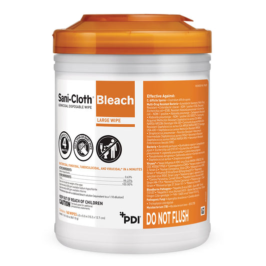 Sani-Cloth® Bleach Germicidal Disinfectant Wipe, Canister, 1920/Cs