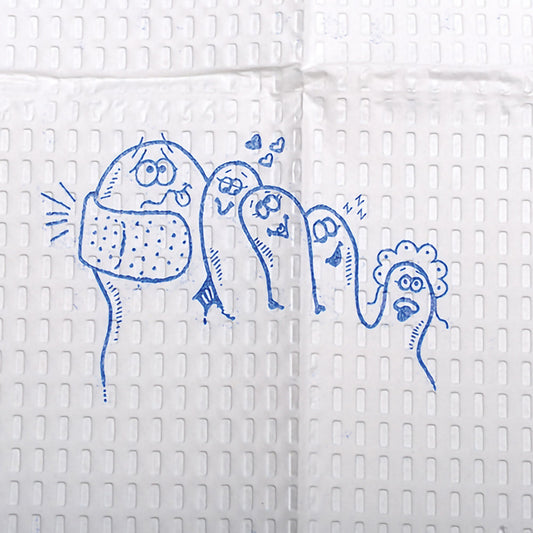 McKesson Nonsterile White / Blue Cartoon Toes Procedure Towel, 13 x 18 Inch, 500/CS