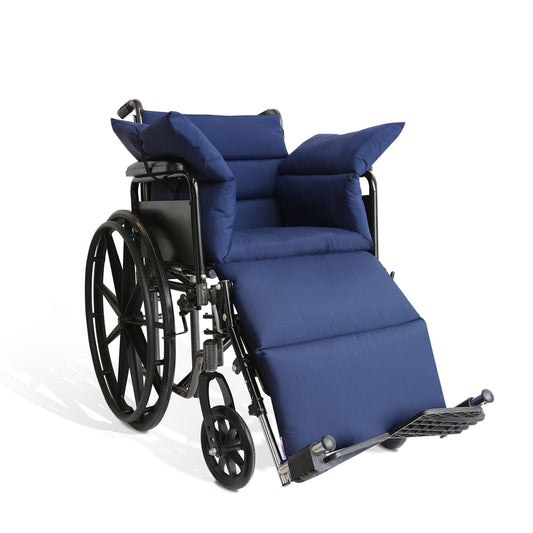 Nyortho Wheelchair Overlay Cushion, 17 In. W X 54 In. D, Fiber, Dark Blue, 1/Ea