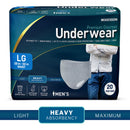 McKesson Premium Discreet Underwear for Men, Heavy Absorbency, Large, 80/CS