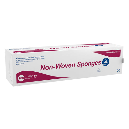 Dynarex® Nonwoven Sponge, 2 X 2 Inch, 4-Ply, 4000/Cs